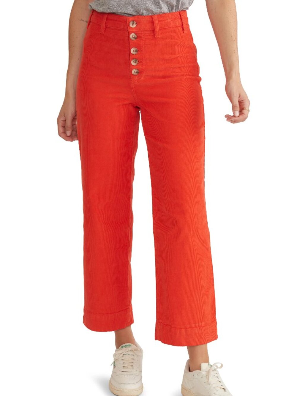Red-Orange Corduroy Crop from Marine Layer - Size 8